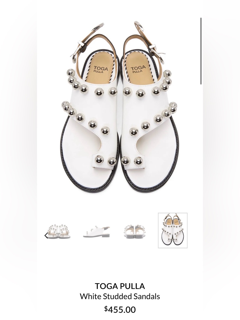 TOGA PULLA
White Studded Sandals size 39